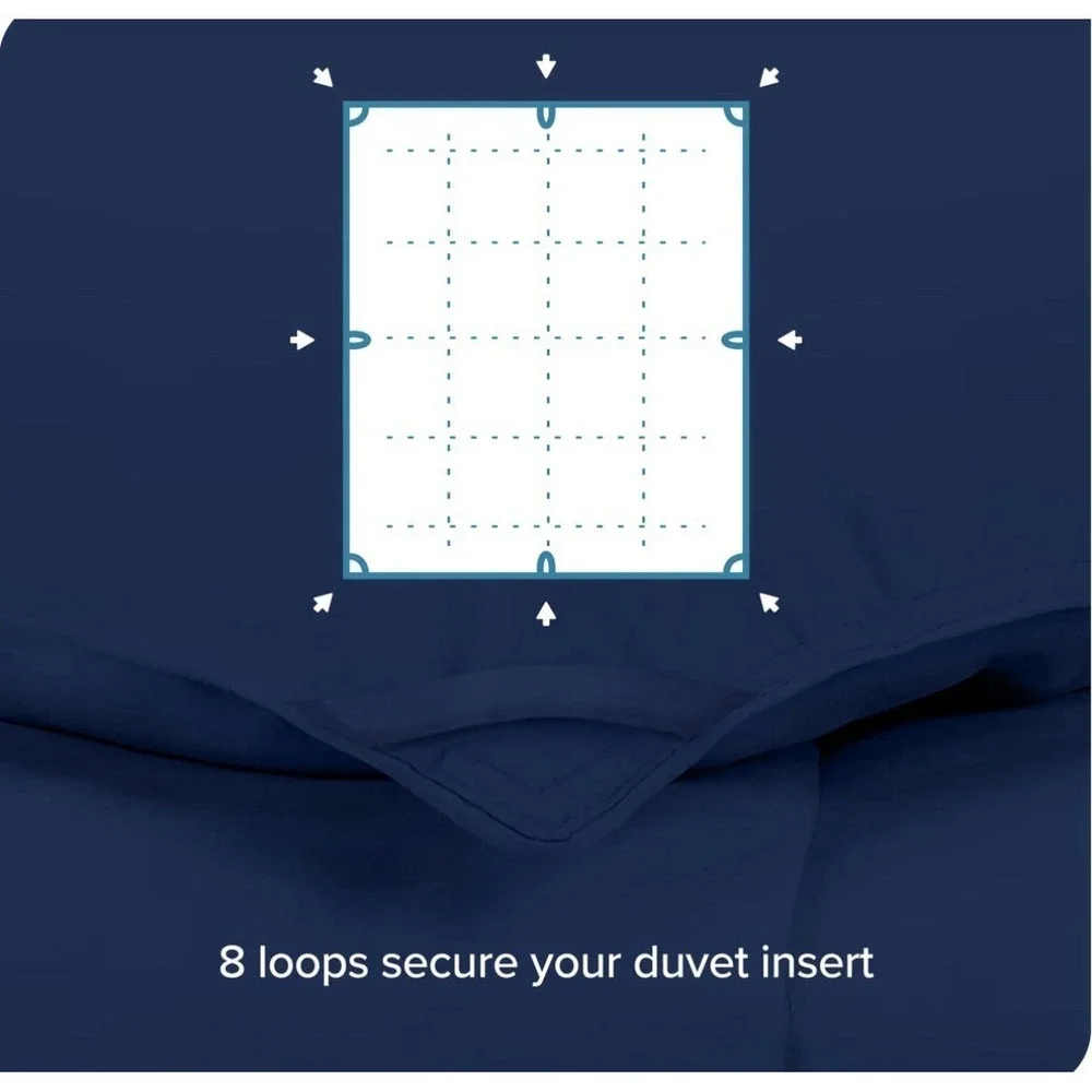 Bare Home Premium Down Alternative Comforter Duvet Insert Twin XL Dark Blue NIP